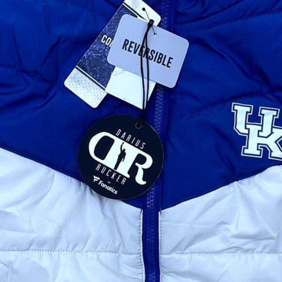 Darius Rucker Fanatics Kentucky Wildcats Full-Zip Reversible Vest Blue / White - Picture 3 of 6
